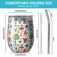 thumbnail image 5 of 12oz Stemless Wine Tumblers White Christmas Gnome Pattern Vacuum Insulated Stainless Steel Travel Tumbler Cups Mug with Lid and Straw for Champaign,Cocktail,Beer with Cleaning Brush, 5 of 5