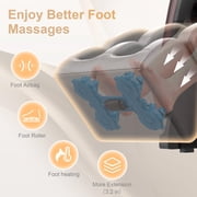 Znines Zero Gravity Full Body Massage Chair Recliner with 10 Rollers, Heat Therapy & Foot Rollers and Bluetooth, Touch Screen for Home Office, Brown