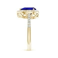 thumbnail image 3 of Angara Natural 1.3 Ct. Tanzanite with Diamond Halo Ring in 14K Yellow Gold for Women (Ring Size: 3.5), 3 of 9