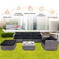 thumbnail image 5 of Patiojoy 6 PCS Patio Rattan Wicker Sectional Padded Sofa Chair Set w/Cushions, 5 of 8