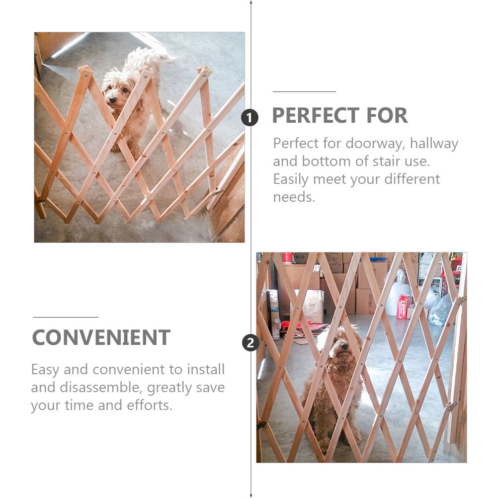 BESTOYARD Khaki Wooden Pet Gate Made of High Grade Wood for Doorway Hallway and Stair Safety Barrier