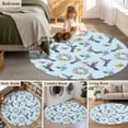 thumbnail image 5 of Round Rugs 3Ft, Blue Hummingbird Round Area Rug Washable Indoor Throw Carpet, Spring Watercolor Flowers Leaf Plant Small Non Slip Circle Rug for Bedroom Living Room Home Decor Aesthetic, 5 of 8