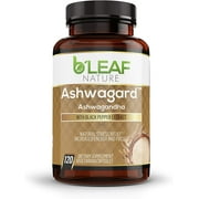 B'Leaf Nature Organic Ashwagandha 120 Capsules 1300mg - Anxiety Relief, Stress Reduction and Mood Enhancer - with Organic Black Pepper Extract for Maximum Absorption - Vegetarian Capsules