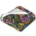 Bixox Fleece Blanket Snake And Flower Pattern Super Soft DoubleSided