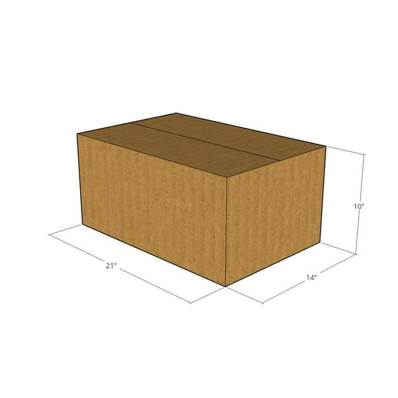 21x14x10 Kraft Brown Corrugated Shipping Boxes, 32 ECT Single-Wall, Qty 20