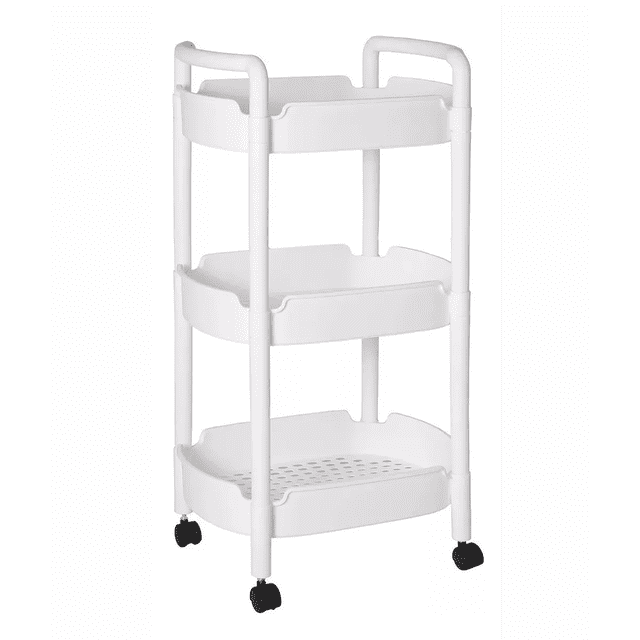 Carrito Organizador Multiusos 3 Niveles Plástico Blanco