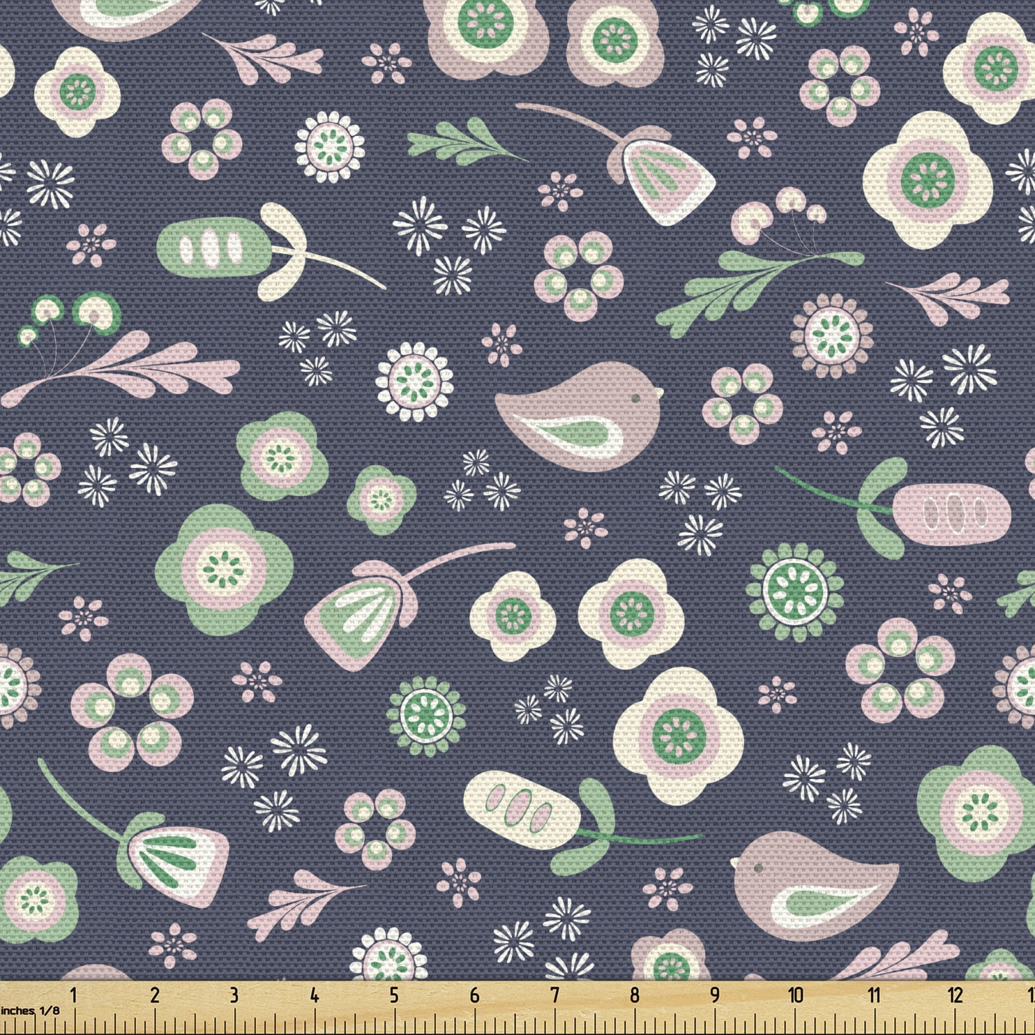 Floral Fabric by the Yard, Botanical Theme Spring Motifs Along Various ...