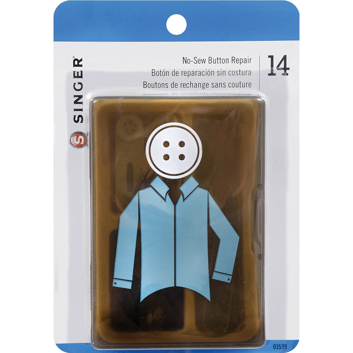 Singer No Sew Button Repair Kit 14/pkgHis