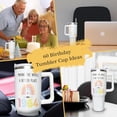 thumbnail image 6 of Happy 60th Birthday Gifts for Women, 40 oz Tumbler with Handle and Straw Lid, 60 Years Old Gifts Idea for Her, Sixty Birthday Present Back in 1964 Tumbler Cup（White）, 6 of 6