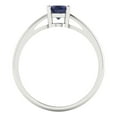 thumbnail image 4 of 1 ct Oval Cut Simulated Blue Sapphire Solitaire 18K White Gold Womens Engagement Ring, 4 of 5