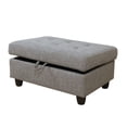 thumbnail image 2 of Hommoo Linen Rectangular Storage Ottoman, Bench Tufted Footrest, Modern Lift Top Pouffe Ottoman for Living Room, Grey, 2 of 4