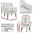 thumbnail image 4 of Modern Accent Chair,Teddy Fabric Living Room Chairs Comfy Reading Chair,Mid Century Accent Chair, Lounge Arm Chairs Armchair for Living Room Bedroom (White), 4 of 10