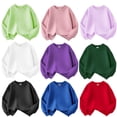 thumbnail image 3 of SGMVNU Kids Hoodies 2025 Fall Clothes 6-7 Years Light Purple Girls Casual Crewneck Sweatshirts Cute Long Sleeve Shirts Pullover Preppy Trendy Oversized Tween Girl Clothes Tops, 3 of 8