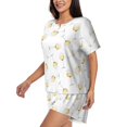 thumbnail image 3 of Womens Pajama Sets With Pocket, Champagne Glass Print Lounge Sets Short Sleeve Sleepwear PJ Sets for Women, 3 of 6