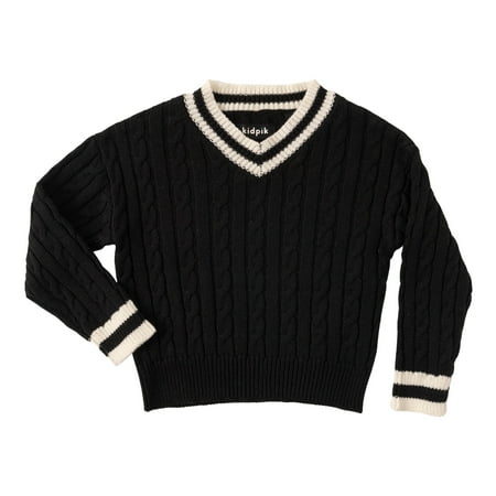 

KIDPIK Girls Long Sleeve V Neck Cable Sweater Size: 12 Months - XXL (16)