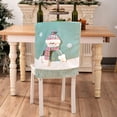 thumbnail image 4 of Fundas Verdes para Sillas con Temática Navideña, con Figuras de Papá Noel y Muñeco de Nieve | Decoración para El Hogar y Fiestas | 23 X 18 X 6 Cm | 240 G, 4 of 6
