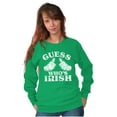thumbnail image 3 of Funny Guess Who's Irish St Paddys Unisex Plus Fleece Graphic Sweatshirt Brisco Brands 2X, 3 of 5