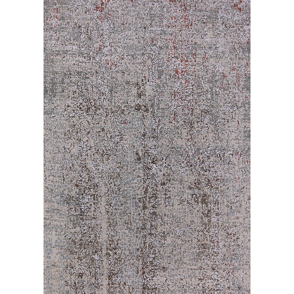 Ahgly Company Indoor Rectangle Mid-Century Modern Puce Purple Oriental Area Rugs, 2' x 4'