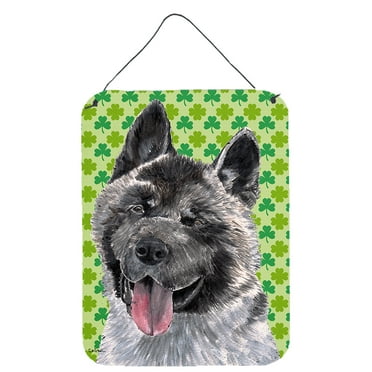 Akita St. Patricks Day Shamrock Wall or Door Hanging Prints