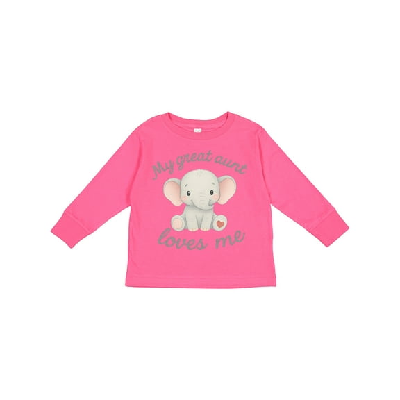 Inktastic My Great Aunt Loves Me Elephant Boys or Girls Long Sleeve Toddler T-Shirt