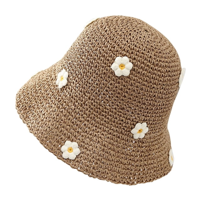 Sombreros de moda para mujer, bonitos sombreros plegables con flores para el sol, sombreros de pescador para playa, sombreros de poliéster para mujer.