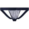 thumbnail image 6 of JOCKMAIL Mens Sexy Thong Underwear Low Rise Leopard Pattern Playful Printed Men's Jockstraps Athletic Supporters, 6 of 7