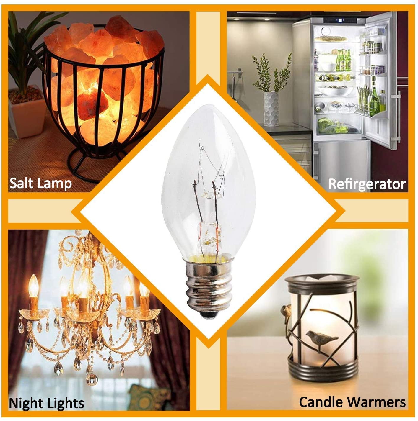 Wax Warmer Bulb - Salt Lamp Bulb - 15 Watt Light Bulbs for Scentsy Wax Wax Warmer Bulb - Salt Lamp Bulb - 15 Watt Light Bulbs for Scentsy Wax