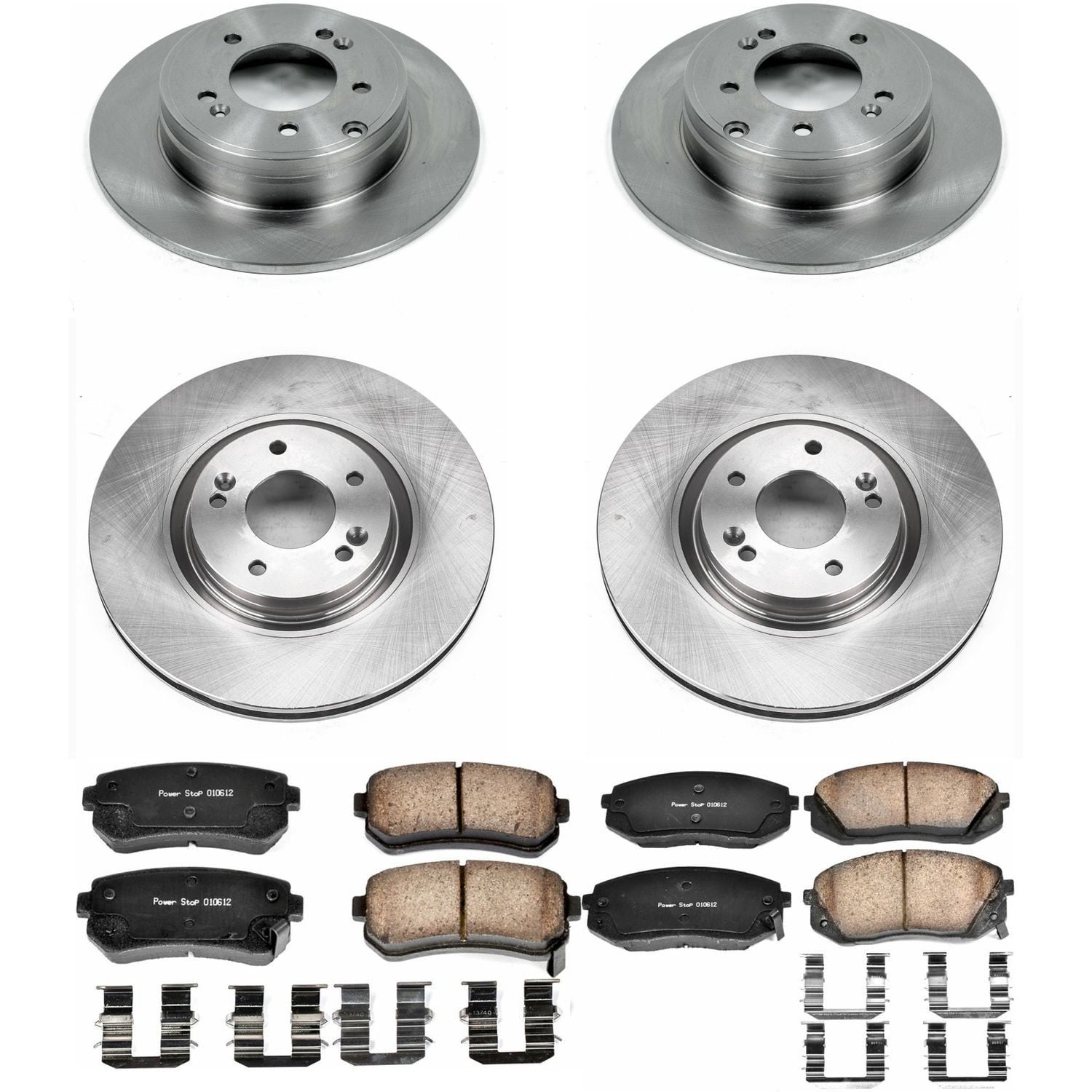 PowerStop Front and Rear Stock Replacement Brake Pad and Rotor Kit Fits: HYUNDAI KIA Select Models KOE7113