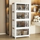 thumbnail image 3 of Caja Almacenamiento Plástico 4 Niveles Con Puertas Y Ruedas para Sala Estar Oficina, 3 of 9