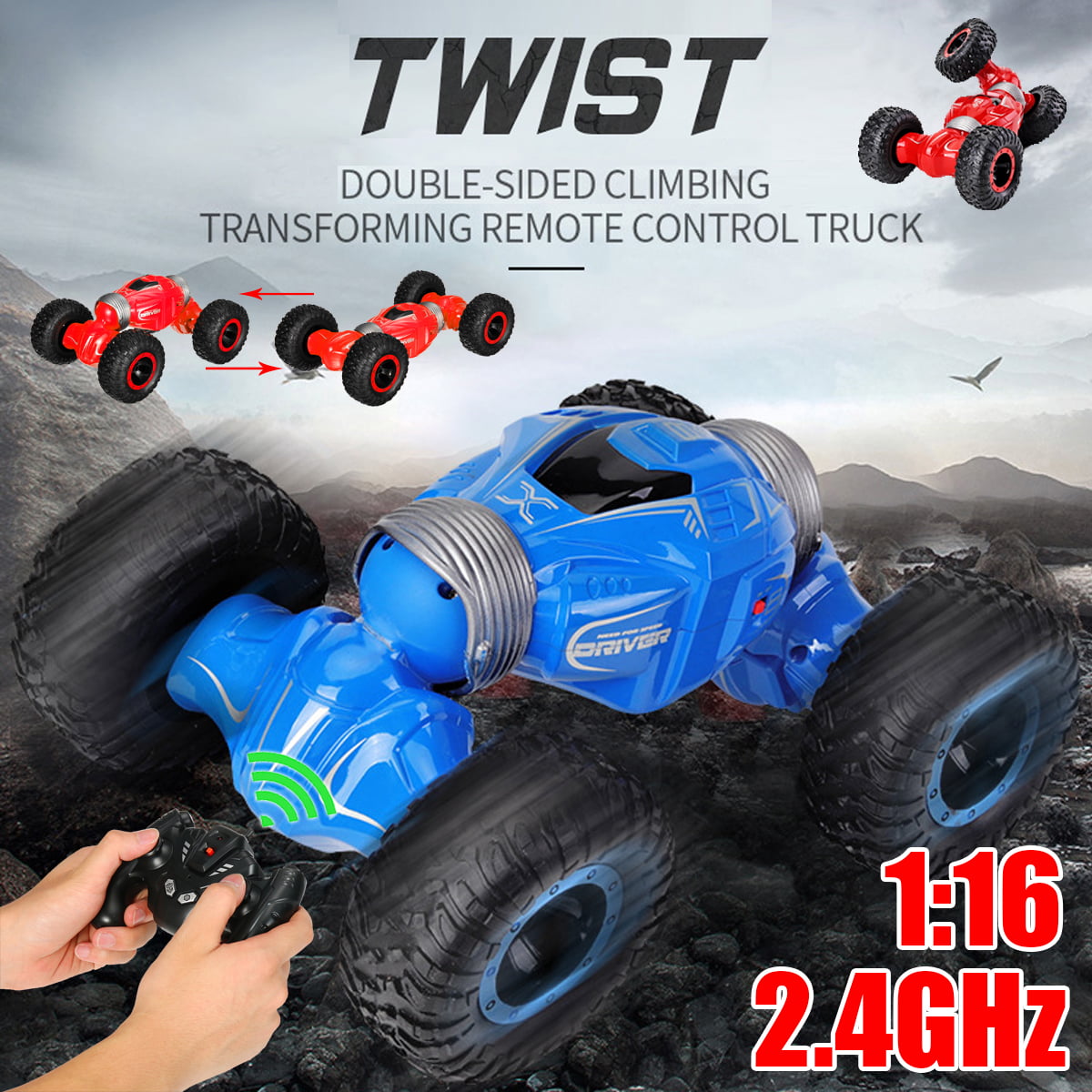 Kids Rotate Stunt Car Model RC 4WD High Speed Remote Control Off-road Toy Gifts 