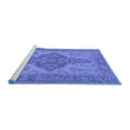 thumbnail image 2 of Ahgly Company Machine Washable Indoor Round Oriental Blue Traditional Area Rugs, 3' Round, 2 of 4