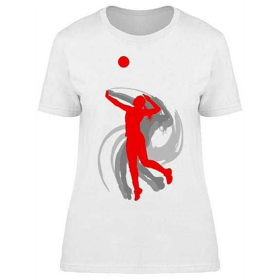 Volleyball Player Red Color T-Shirt Women -Image by Shutterstock, Female Small