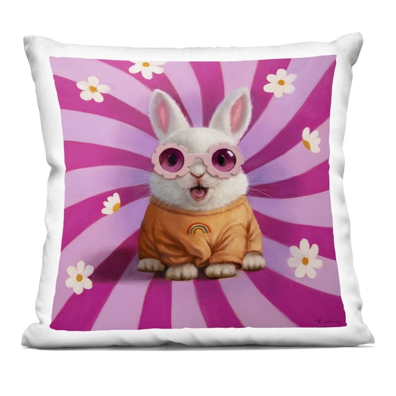 Stupell Industries Good Vibes Only Rabbit Decorative Printed Throw Pillow, design by Lucia Heffernan, 18 x 7 x 18