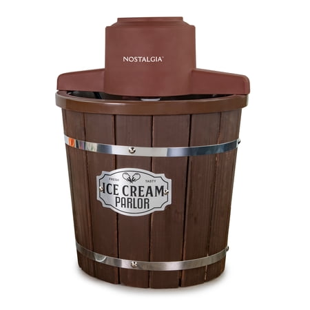 Nostalgia 4-Quart Electric Wood Bucket Ice Cream Maker