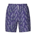 thumbnail image 4 of Lsque Mens Swim Trunks Lavender Flowers Pattern - Bathing Suit Compression Liner - Beach Swim Shorts Swimwear - (S-3XL) - Stretch Quick Dry -XX-Large, 4 of 9