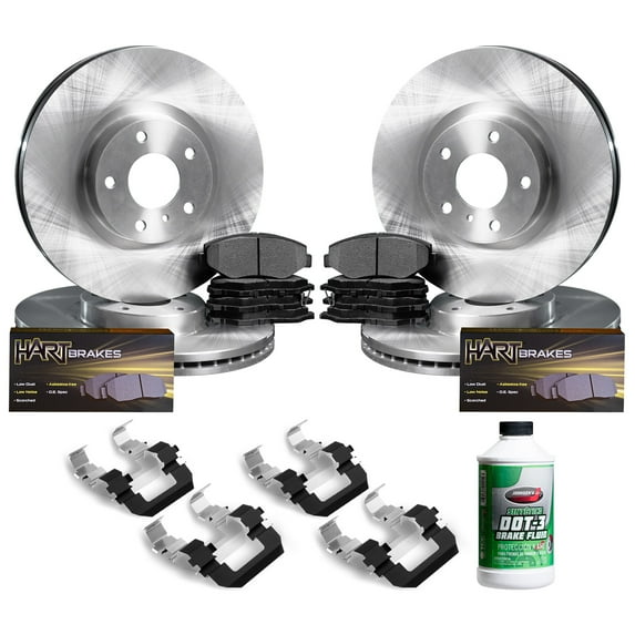 Hart Brakes Front Rear Brakes and Rotors Kit |Front Rear Brake Pads| Brake Rotors and Pads| Semi Metallic Brake Pads and Rotors| Hardware Kit - RBBC.73088.43