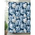 thumbnail image 2 of Fsddascl Blue Ocean Conch Shower Curtain Set - Small 36" x 72" Washable Bathtub Curtain with 12 Hooks, Nautilus Summer Coastal Vintage Waterproof Fabric Stall Shower Curtains for Bathroom/Bathtub, 2 of 6