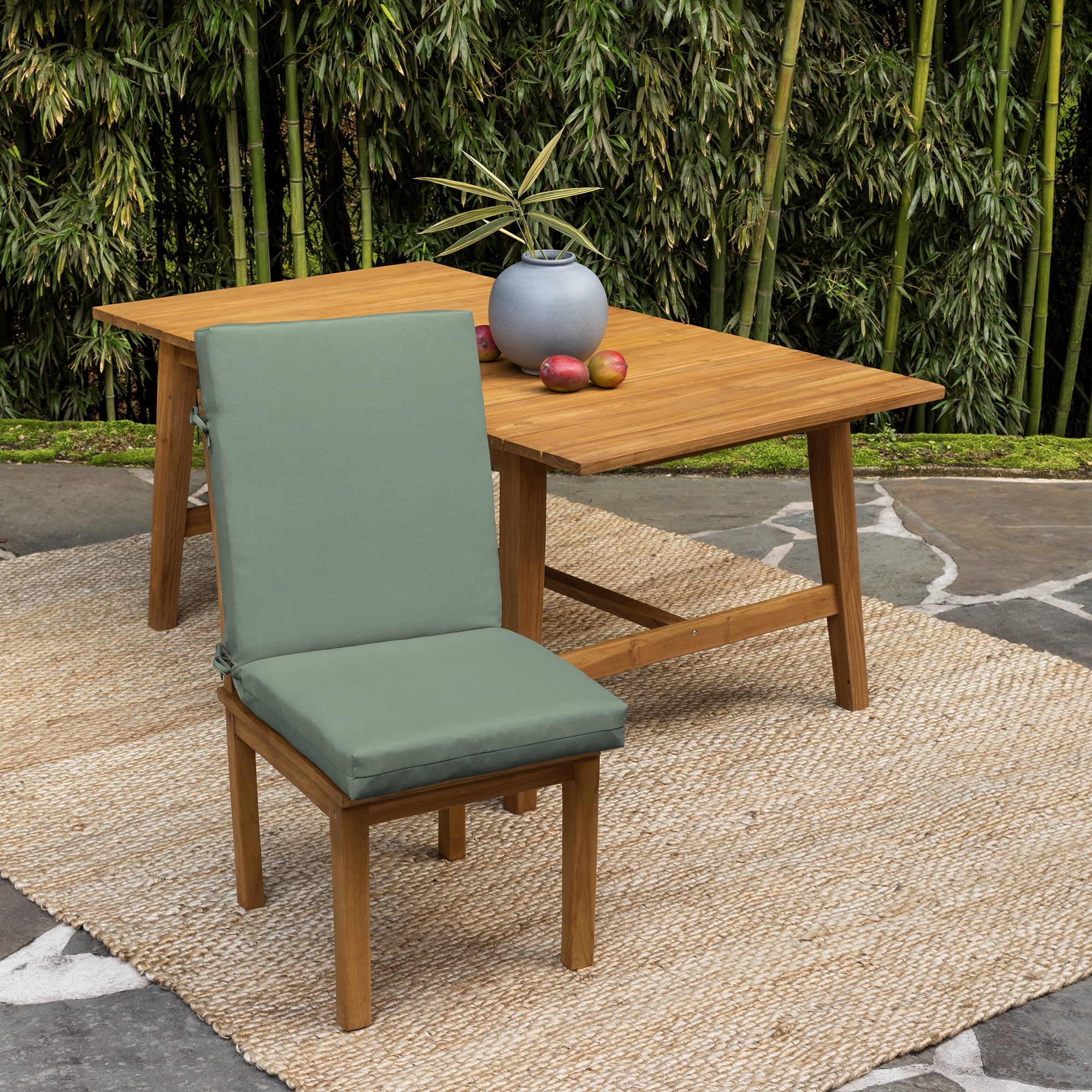 ARDEN earthFIBER Outdoor Patio Dining Chair Cushion, 20x44, Rain-Proof Seat Pad, Fade-Resistant Outdoor Cushion