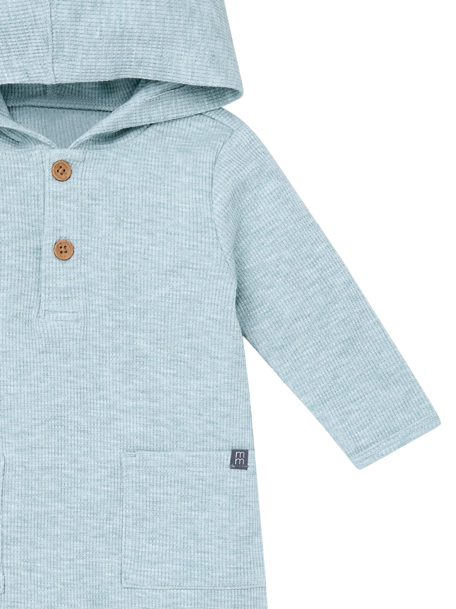 Modern Moments by Gerber Baby Boy Hacci Hooded Long Sleeve Romper, Sizes 0/3 Months - 24 Months
