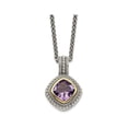 thumbnail image 1 of 8mm Natural Amethyst Pendant Necklace in Sterling Silver with Chain, 1 of 4