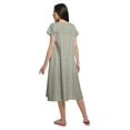 thumbnail image 2 of Moomaya WoMen's Printed Short Sleeve Nightdress V-Neck Cotton Sleepwear Gown, 2 of 5