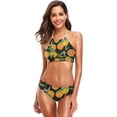 thumbnail image 2 of Dreamtimes Orange Fruits Flowers Leaves Swimsuits Padded Bikini Sets Sexy Swimwear for Women, Medium, 2 of 7