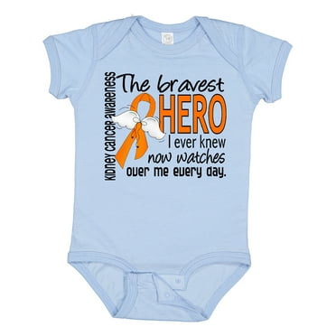 Inktastic Kidney Cancer Bravest Hero I Ever Knew 1 Boys or Girls Baby Bodysuit