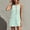 Mint Green, variant on Wovilon Women's Round Neck Sleeveless A-Line Mini Dress, Button Front Contrast Trim Pocket Shift Top, Relaxed Lightweight Breathable Cotton Linen Blend Solid