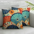 thumbnail image 3 of ONETECH  Square Throw Pillow Covers Colorful Japanese Umbrellas Pattern Pillow Cases Decorative for Home Bedroom Sofa Pillowcases Standard, 3 of 5