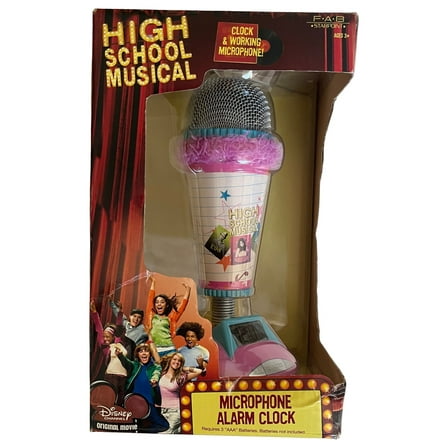 High School Musical Microphone Alarm Clock Real Working Mic Pink Trim