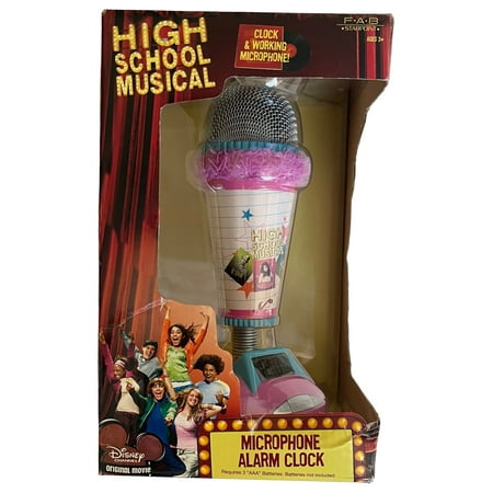 High School Musical Microphone Alarm Clock Real Working Mic Pink Trim