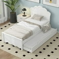thumbnail image 2 of Modern Twin Size Wood Platform Bed with Headboard and Twin Size Trundle, 2 of 10