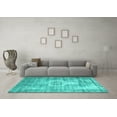 thumbnail image 3 of Ahgly Company Indoor Round Abstract Turquoise Blue Contemporary Area Rugs, 3' Round, 3 of 4