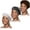 White, variant on 3 Pcs African Women Turban Caps Pre-Tied Twisted Turbans for Women Head Scarf for Women Hair Wraps Cover Beanie